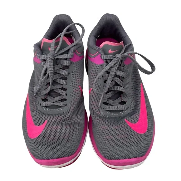 Nike Women’s Running FS Lite Run 3 Gray Pink Size 8 Sneaker Athletic Shoes - Picture 2 of 7